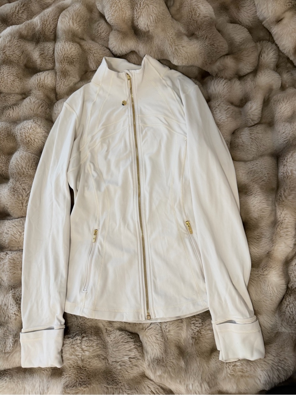 lululemon athletica White Define Jacket with Gold Hardware